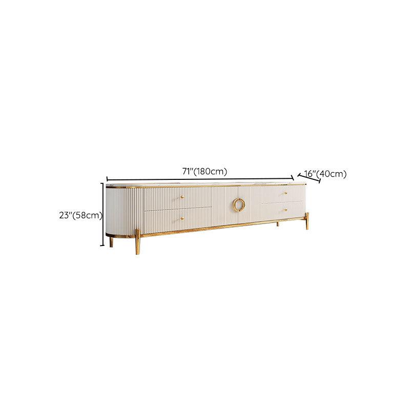 Marble Glam TV Console White 4 Drawers Media Console with Doors Clearhalo 'furn' 'furn_tv_stands_entertainment_centers' 'Furniture' 'Living Room Furniture' 'TV Stands & Entertainment Centers' 'TV Stands & Media Storage Furniture' 'tv_stands_entertainment_centers' 6995274