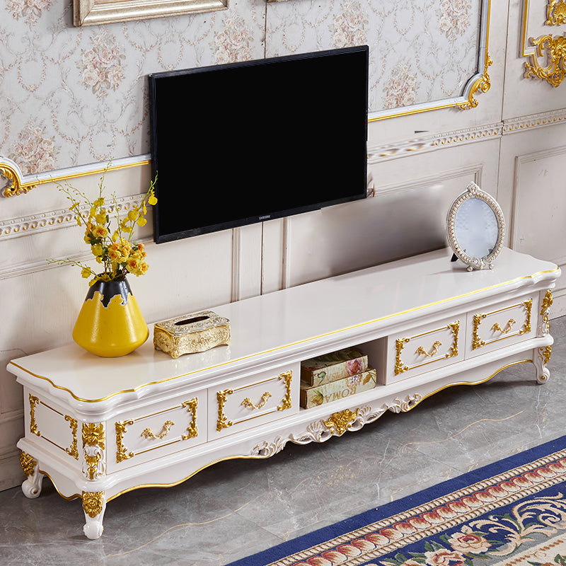 Traditionele TV-standaard Console Houten mediaconsole TV-standaard met 4 laden