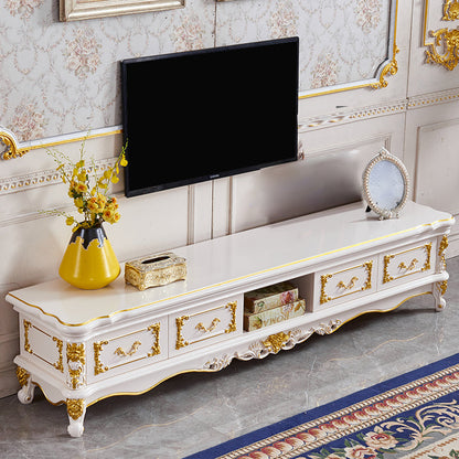 Traditionele TV-standaard Console Houten mediaconsole TV-standaard met 4 laden