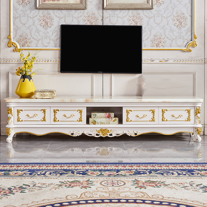 Traditionele TV-standaard Console Houten mediaconsole TV-standaard met 4 laden