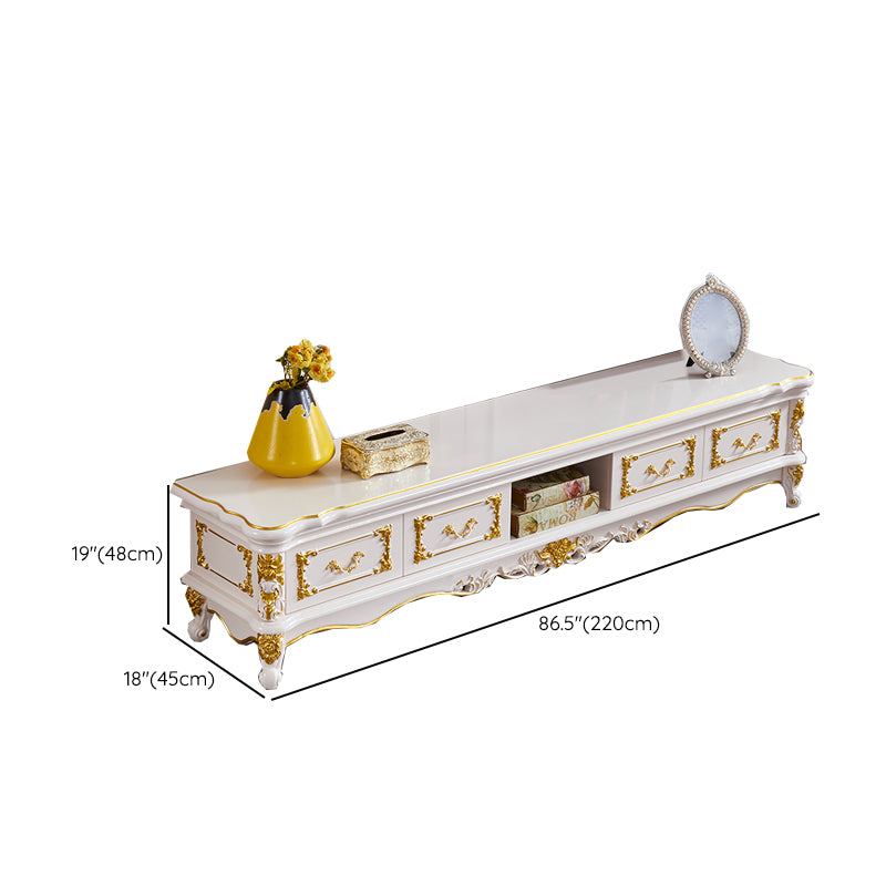 Traditionele TV-standaard Console Houten mediaconsole TV-standaard met 4 laden