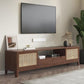 Solid Wood TV Media Console Contemporary TV Console with Drawers 59"L x 16"W x 20"H Nut-Brown Clearhalo 'furn' 'furn_tv_stands_entertainment_centers' 'Furniture' 'Living Room Furniture' 'TV Stands & Entertainment Centers' 'TV Stands & Media Storage Furniture' 'tv_stands_entertainment_centers' 6995317