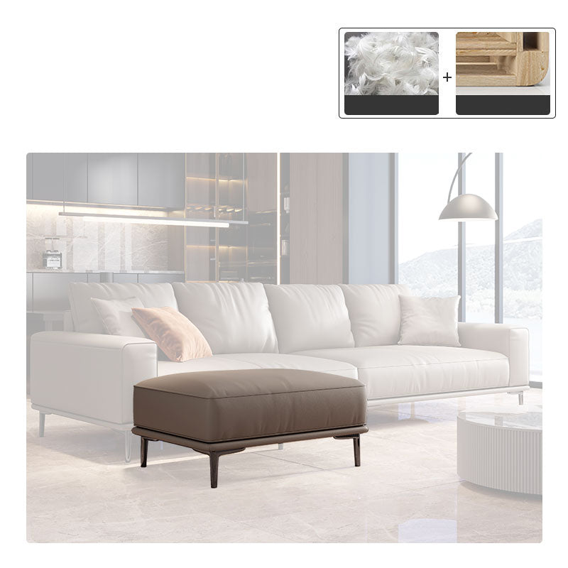 Mid secolo moderno vera pelle cuscini bianchi cuscini a braccio quadrato salotto