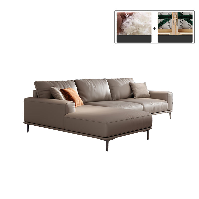 Mid secolo moderno vera pelle cuscini bianchi cuscini a braccio quadrato salotto