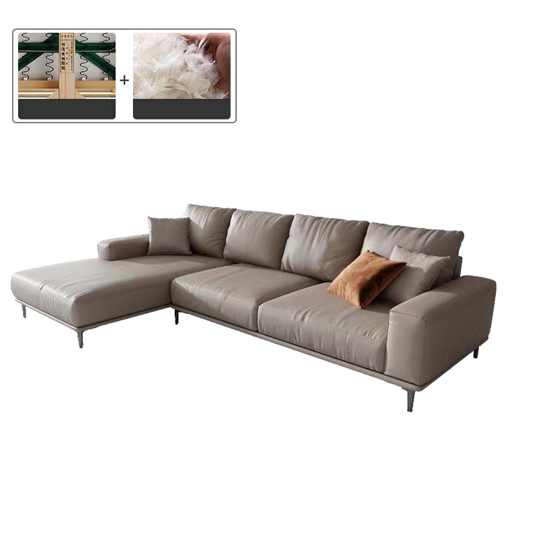 Mid secolo moderno vera pelle cuscini bianchi cuscini a braccio quadrato salotto