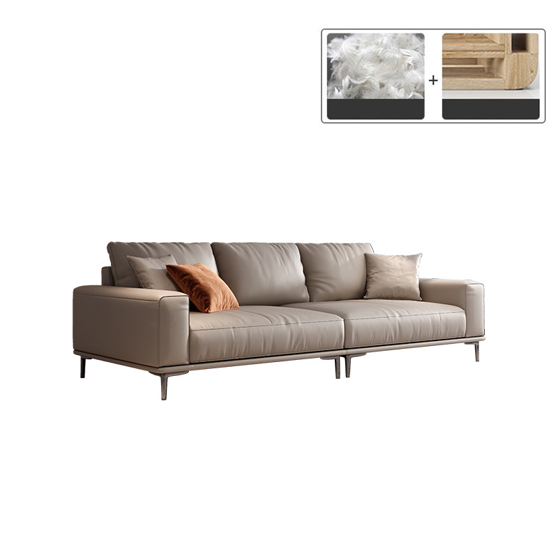 Mid secolo moderno vera pelle cuscini bianchi cuscini a braccio quadrato salotto