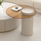 Modern Stone Drum Coffee Table with Storage Dia 31.5" Cocktail Table in Withe Clearhalo 'Coffee & Accent Tables' 'Coffee Tables' 'coffee_tables' 'furn' 'furn_coffee_tables' 'Furniture' 'Living Room Furniture' 6998279