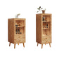 Modernist Cabinet Natural Finish Side Cabinet with Glass Paned