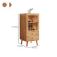 Modernist Cabinet Natural Finish Side Cabinet with Glass Paned