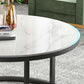 Round Slate Coffee Table Set Frame Cocktail Table with 2 Storage Drawers Clearhalo 'Coffee & Accent Tables' 'Coffee Tables' 'coffee_tables' 'furn' 'furn_coffee_tables' 'Furniture' 'Living Room Furniture' 6998310