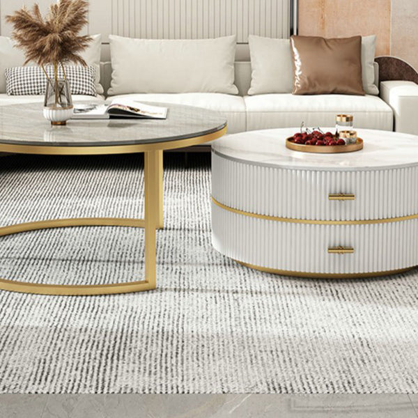 Slate Top Coffee Table Set Frame Cocktail Table with 2 Drawers Clearhalo 'Coffee & Accent Tables' 'Coffee Tables' 'coffee_tables' 'furn' 'furn_coffee_tables' 'Furniture' 'Living Room Furniture' 6998344