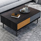Modern 4 Legs Cocktail Table with 4 Drawers Glass & Wood 2 Nesting Coffee Table Set Clearhalo 'Coffee & Accent Tables' 'Coffee Tables' 'coffee_tables' 'furn' 'furn_coffee_tables' 'Furniture' 'Living Room Furniture' 6998375