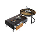 Modern 4 Legs Cocktail Table with 4 Drawers Glass & Wood 2 Nesting Coffee Table Set Clearhalo 'Coffee & Accent Tables' 'Coffee Tables' 'coffee_tables' 'furn' 'furn_coffee_tables' 'Furniture' 'Living Room Furniture' 6998377