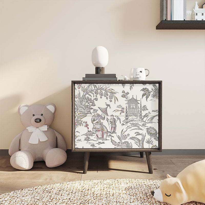 Comodino da tavolo da tavolo da tavolo notturno contemporaneo con 2 cassetti per la camera da letto