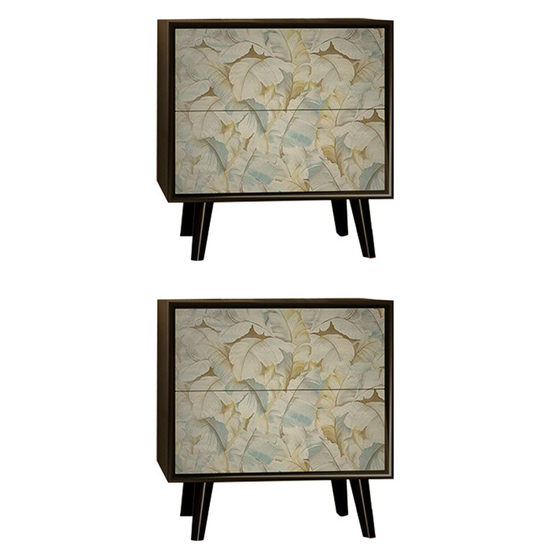 Comodino da tavolo da tavolo da tavolo notturno contemporaneo con 2 cassetti per la camera da letto