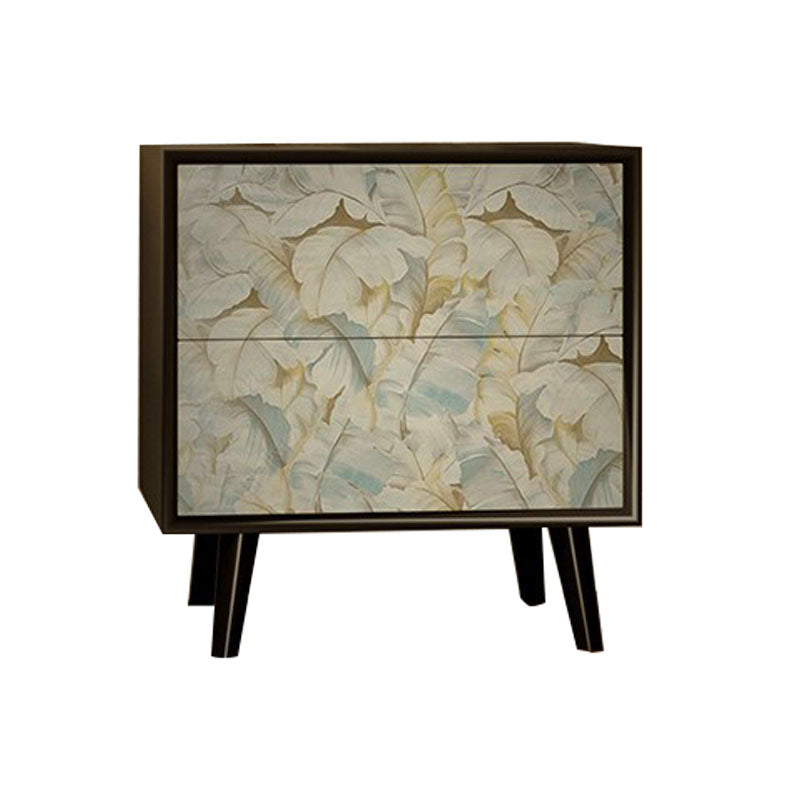 Comodino da tavolo da tavolo da tavolo notturno contemporaneo con 2 cassetti per la camera da letto