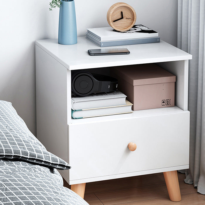 Modernism Bed Nightstand Storage Drawer Night Table for Home White 1 Piece 1 Clearhalo 'Bedroom Furniture' 'furn' 'furn_night_stand' 'Furniture' 'night_stand' 'Nightstands' 6999092