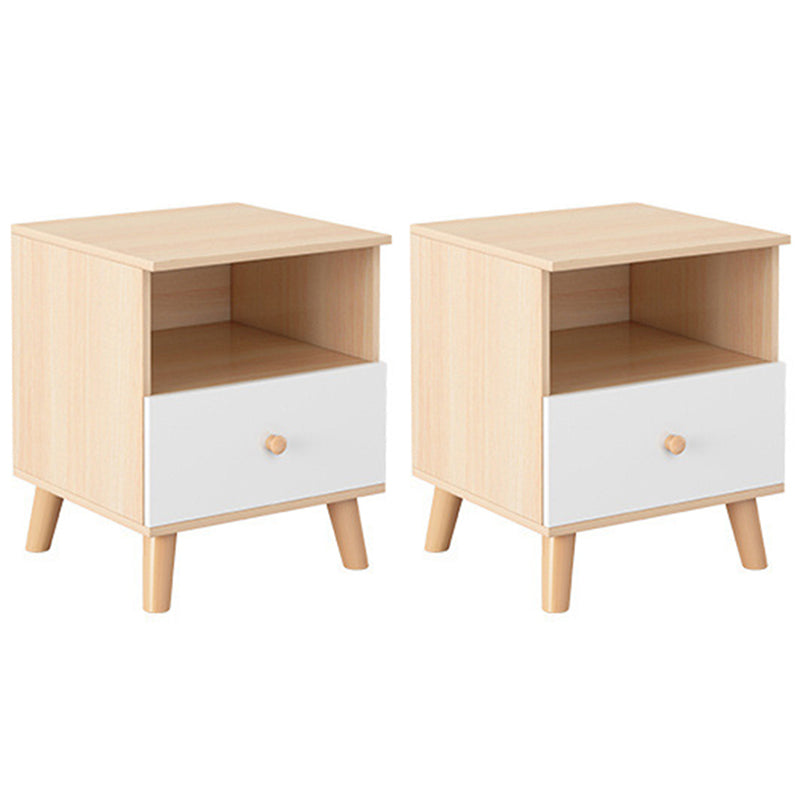 Modernism Bed Nightstand Storage Drawer Night Table for Home Cherry Wood 2 Piece Set 1 Clearhalo 'Bedroom Furniture' 'furn' 'furn_night_stand' 'Furniture' 'night_stand' 'Nightstands' 6999096