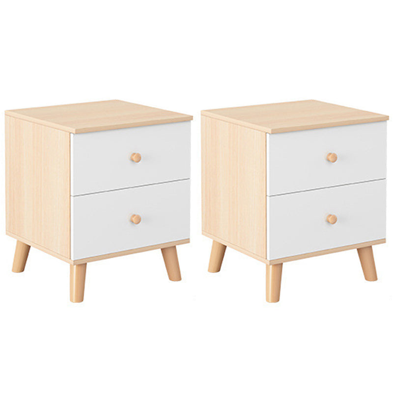 Modernism Bed Nightstand Storage Drawer Night Table for Home Cherry Wood 2 Piece Set 2 Clearhalo 'Bedroom Furniture' 'furn' 'furn_night_stand' 'Furniture' 'night_stand' 'Nightstands' 6999098