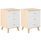 Modernism Bed Nightstand Storage Drawer Night Table for Home Cherry Wood 2 Piece Set 3 Clearhalo 'Bedroom Furniture' 'furn' 'furn_night_stand' 'Furniture' 'night_stand' 'Nightstands' 6999100