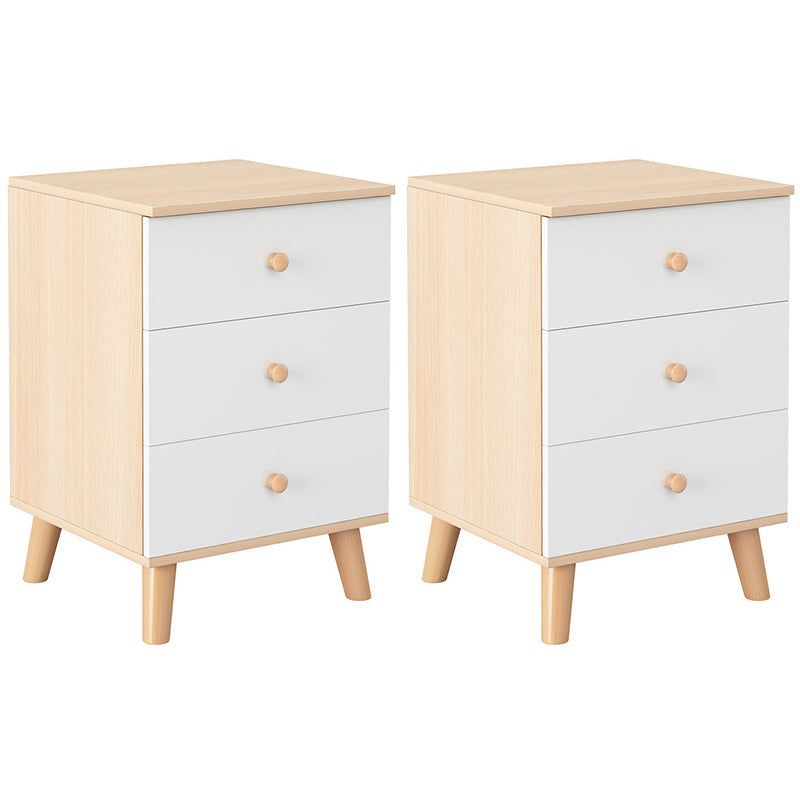Modernism Bed Nightstand Storage Drawer Night Table for Home Cherry Wood 2 Piece Set 3 Clearhalo 'Bedroom Furniture' 'furn' 'furn_night_stand' 'Furniture' 'night_stand' 'Nightstands' 6999100