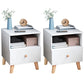 Modernism Bed Nightstand Storage Drawer Night Table for Home White 2 Piece Set 1 Clearhalo 'Bedroom Furniture' 'furn' 'furn_night_stand' 'Furniture' 'night_stand' 'Nightstands' 6999102