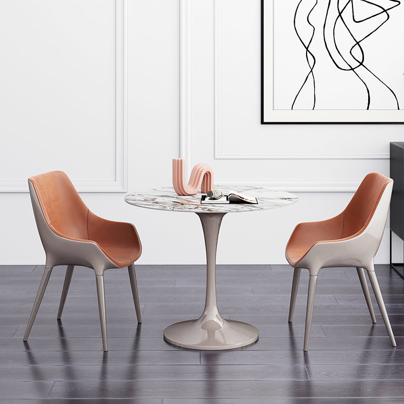 Glam Dinette Set para el hogar 1/2/3 PCS Juego de mesa de comedor blanca brillante