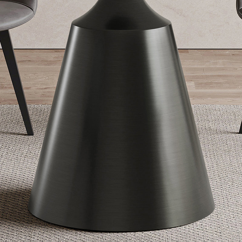 ラウンドテーブルの家具付き1/4/5の白い石のトップダイニングルームセット