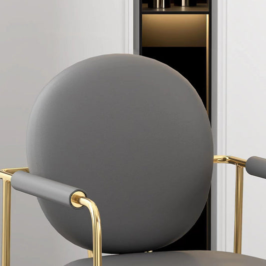 Juego de comedor de metal con sillas grises 1/2/4/7 PCS Juego de mesa de comedor glamorosa