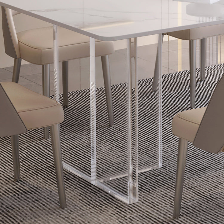 Mesa de comedor de piedra rectangular moderna 1/7 piezas de comedor juego para comedor