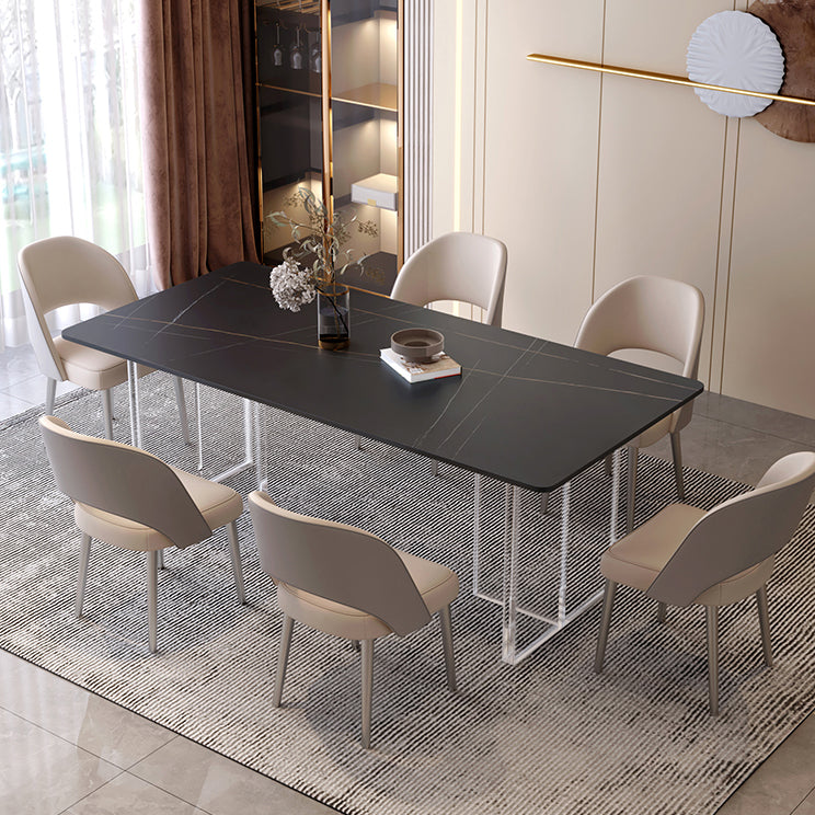 Mesa de comedor de piedra rectangular moderna 1/7 piezas de comedor juego para comedor