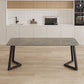 Modern Rectangle Stone Dining Table 1/2/5/7 Pieces Dining Set for Living Room Grey 71"L x 35"W Clearhalo 'Dining Room Sets' 'Dining Tables & Seating' 'dining_room_set' 'furn' 'furn_dining_room_set' 'Furniture' 'Kitchen & Dining Furniture' 6999335