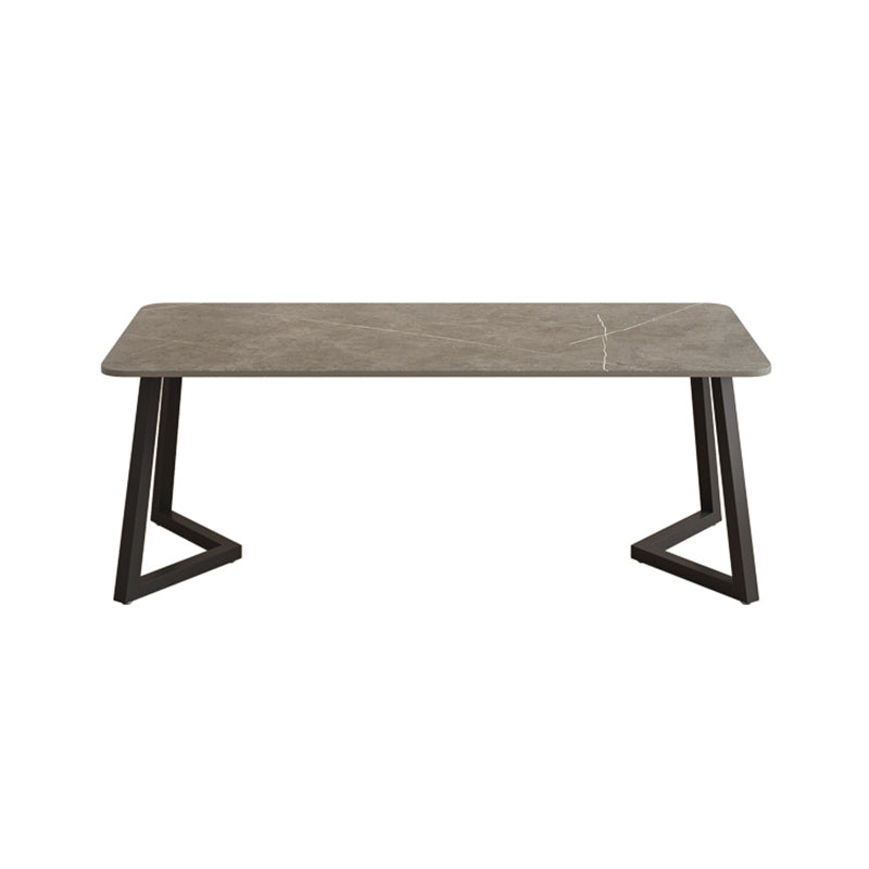 Modern Rectangle Stone Dining Table 1/2/5/7 Pieces Dining Set for Living Room Clearhalo 'Dining Room Sets' 'Dining Tables & Seating' 'dining_room_set' 'furn' 'furn_dining_room_set' 'Furniture' 'Kitchen & Dining Furniture' 6999338