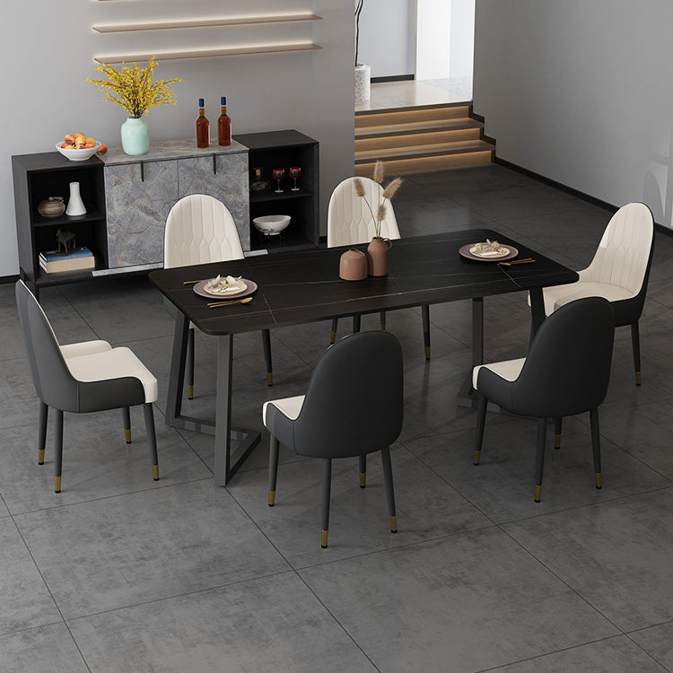 Mesa de comedor rectangular de piedra moderna 1/2/5/7 piezas de comedor juego para cocina