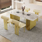 Nordic Rectangle Stone Dining Table 1/5 Pieces Dining Set for Dining Room