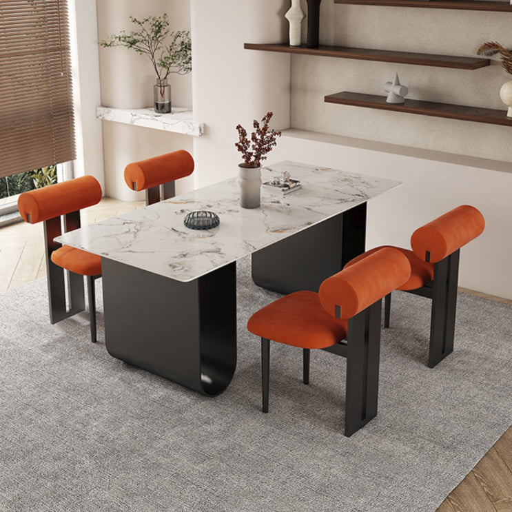 Nordic Rectangle Stone Dining Table 1/5 Pieces Dining Set for Dining Room
