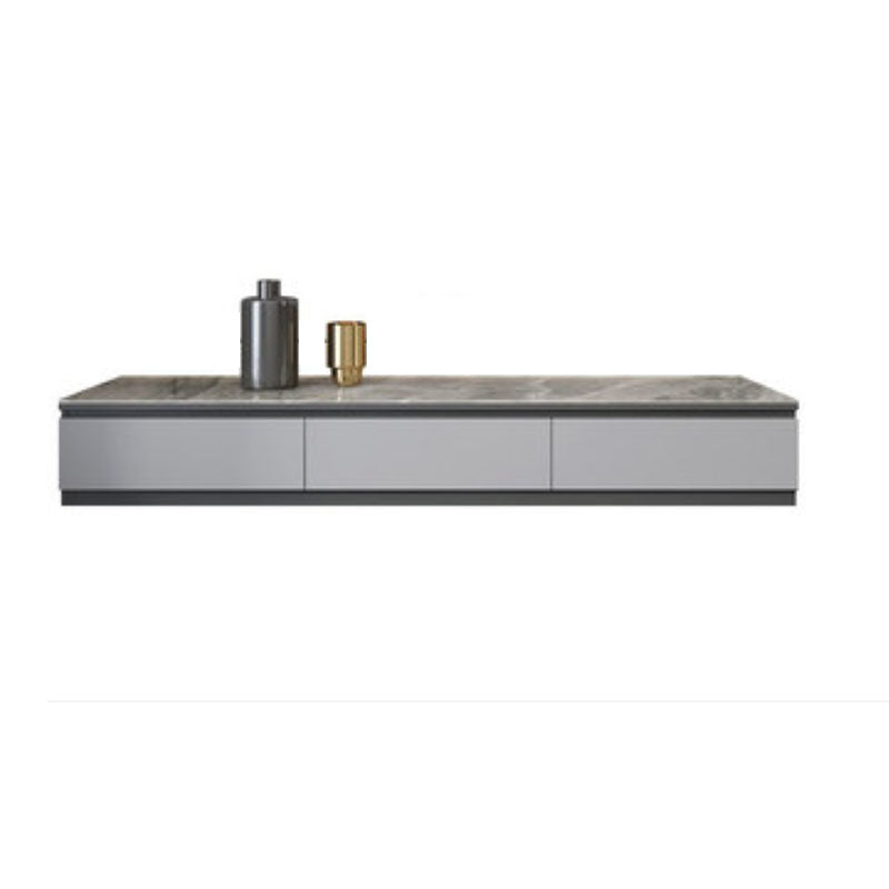 Console multimediale in finto legno Console TV grigia contemporanea con cassetti