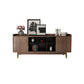 Console multimediale in finto legno Console TV grigia contemporanea con cassetti