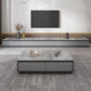 Console multimediale in finto legno Console TV grigia contemporanea con cassetti