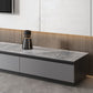 Console multimediale in finto legno Console TV grigia contemporanea con cassetti