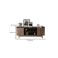 Console multimediale in finto legno Console TV grigia contemporanea con cassetti