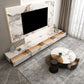 Stone TV Console Contemporary White Media Console with Drawers Clearhalo 'furn' 'furn_tv_stands_entertainment_centers' 'Furniture' 'Living Room Furniture' 'TV Stands & Entertainment Centers' 'TV Stands & Media Storage Furniture' 'tv_stands_entertainment_centers' 6999475
