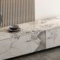 Stone TV Console Contemporary White Media Console with Drawers Clearhalo 'furn' 'furn_tv_stands_entertainment_centers' 'Furniture' 'Living Room Furniture' 'TV Stands & Entertainment Centers' 'TV Stands & Media Storage Furniture' 'tv_stands_entertainment_centers' 6999479