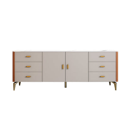 Cómoda clásica Glam con almacenamiento de piedra y 6 cajones, 15,6 pulgadas de ancho