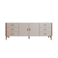 Cómoda clásica Glam con almacenamiento de piedra y 6 cajones, 15,6 pulgadas de ancho