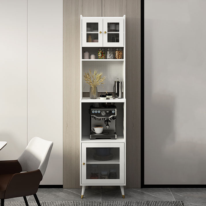 Ultra Modern Dining Hutch Faux Wood Storage Cabinet for Dining Room 20"L x 16"W x 80"H White Clearhalo 'Display & China Cabinets' 'display_china_cabinets' 'furn' 'furn_display_china_cabinets' 'Furniture' 'Kitchen & Dining Furniture' 6999540