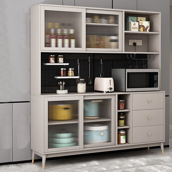 Ultra Modern Glass Doors Dining Hutch Faux Wood Storage Cabinet for Dining Room https: res.litfad.com site img item 2022 12 05 6999575 1200x1200.jpg Clearhalo 'Display & China Cabinets' 'display_china_cabinets' 'furn' 'furn_display_china_cabinets' 'Furniture' 'Kitchen & Dining Furniture' 6999575