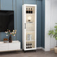 Contemporary Display Stand Faux Wood Glass Doors Storage Cabinet with Door White Clearhalo 'Display & China Cabinets' 'display_china_cabinets' 'furn' 'furn_display_china_cabinets' 'Furniture' 'Kitchen & Dining Furniture' 6999694