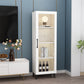 Contemporary Display Stand Faux Wood Glass Doors Storage Cabinet with Door White Clearhalo 'Display & China Cabinets' 'display_china_cabinets' 'furn' 'furn_display_china_cabinets' 'Furniture' 'Kitchen & Dining Furniture' 6999696