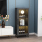 Contemporary Display Stand Faux Wood Glass Doors Storage Cabinet with Door Grey Clearhalo 'Display & China Cabinets' 'display_china_cabinets' 'furn' 'furn_display_china_cabinets' 'Furniture' 'Kitchen & Dining Furniture' 6999700
